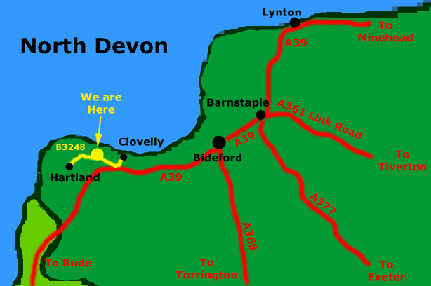 map of north Devon 